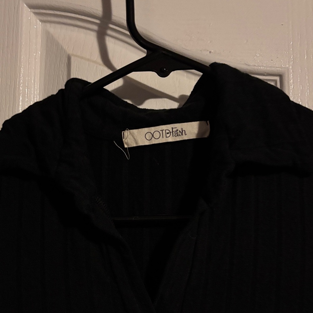 OOTDFash Black Ribbed Mini Dress - Picture 2 of 4